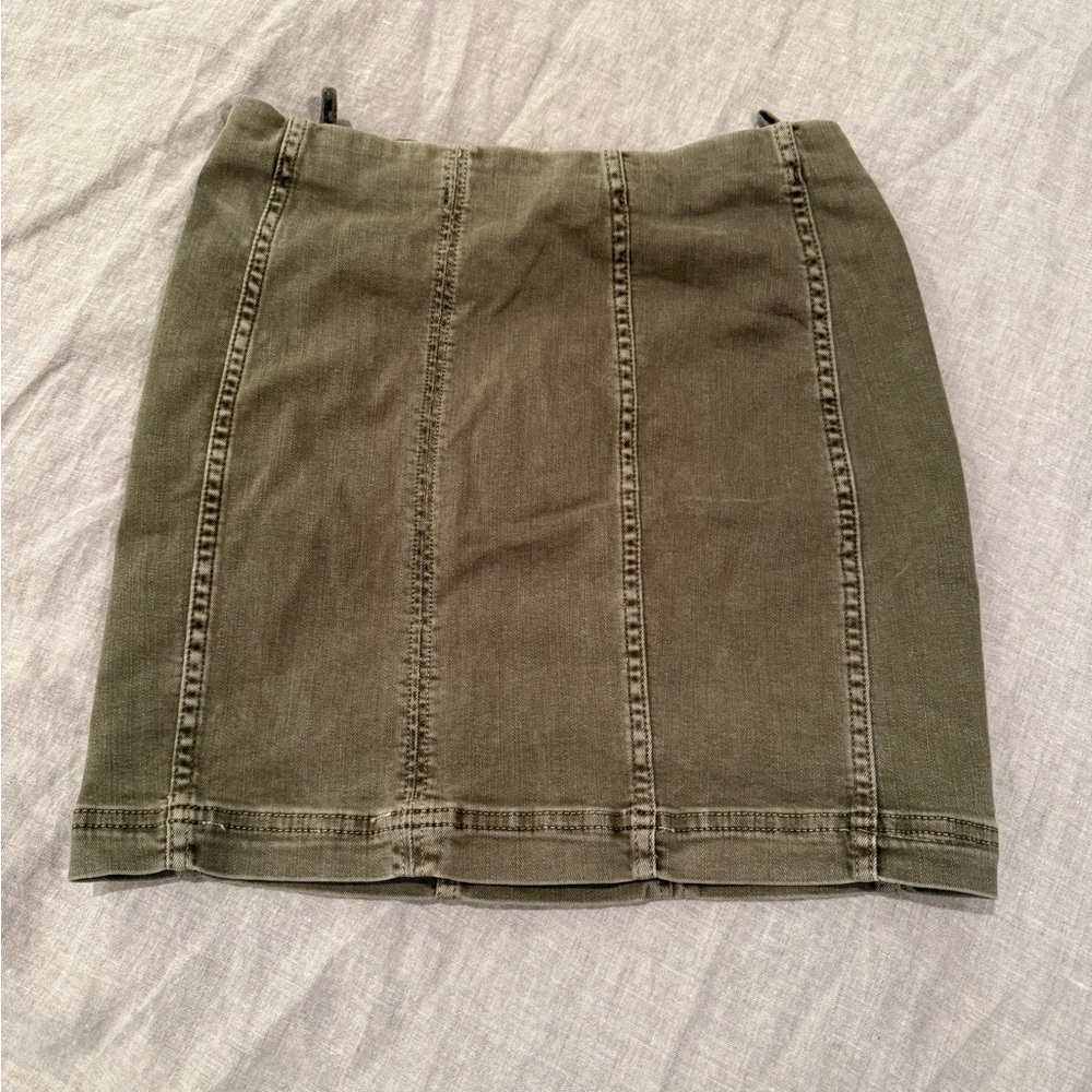 Free People Olive Mini Skirt